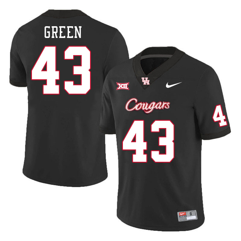 Men #43 Rickey Green Houston Cougars College Football Jerseys Stitched-Black